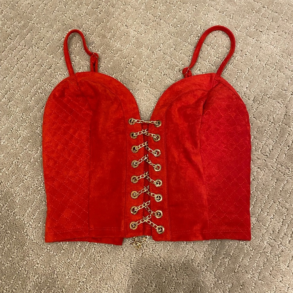 Bebe bustier top with zipper in the back, never worn , XXS